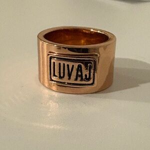 Luv AJ Gold Coloured Engraved Ring